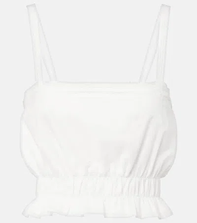 Faithfull Venta Cropped Cotton Top In White