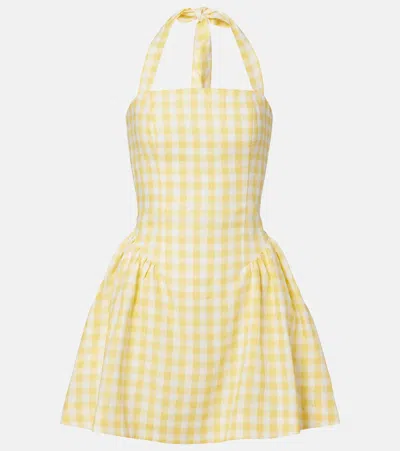 Faithfull Venza Linen Minidress In Yellow