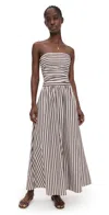 Faithfull Vera Maxi Dress Norway Stripe Espresso In Gray