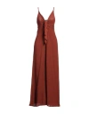 Faithfull Woman Maxi Dress Brown Size 6 Linen, Rayon In Brown