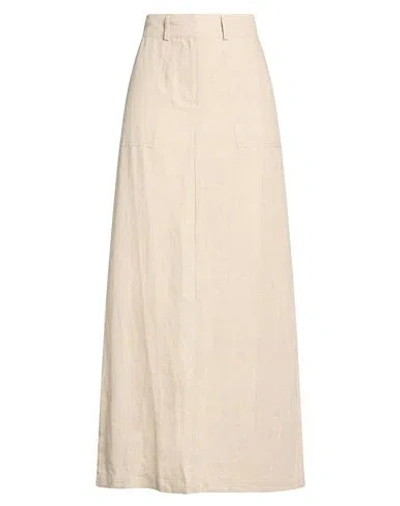 Faithfull Woman Maxi Skirt Beige Size 6 Linen In Neutral