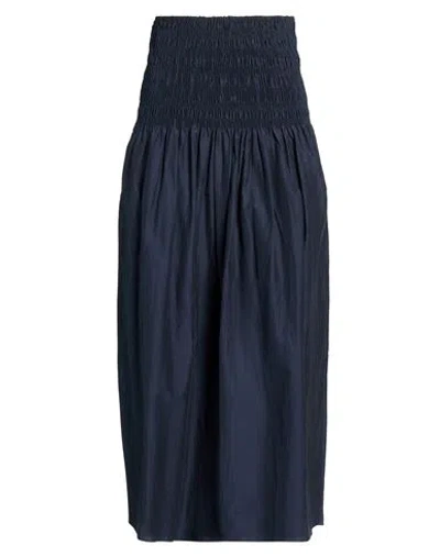 Faithfull Woman Maxi Skirt Midnight Blue Size 10 Silk, Cotton