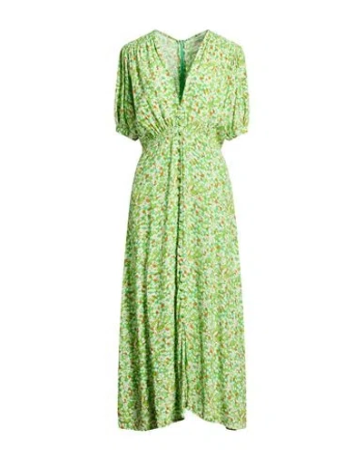 Faithfull Woman Midi Dress Green Size 10 Rayon