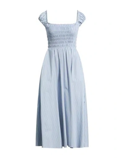 Faithfull Woman Midi Dress Sky Blue Size 10 Cotton