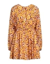 Faithfull Woman Mini Dress Apricot Size 6 Cotton In Orange