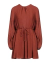 Faithfull Woman Mini Dress Brown Size 8 Linen, Rayon In Brown