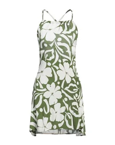 Faithfull Woman Mini Dress Military Green Size 6 Rayon