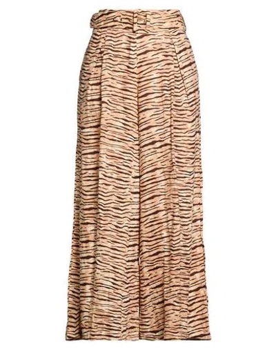 Faithfull Woman Pants Brown Size 8 Linen In Multi