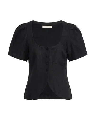 Faithfull Woman Shirt Black Size 2 Linen
