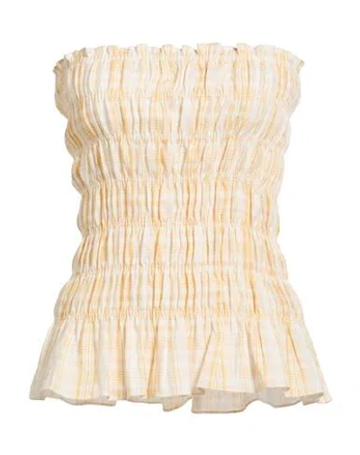 Faithfull Woman Top Pastel Yellow Size 2 Linen