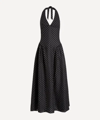 Faithfull Women's La Cala Polka-dot Midi Dress In Black