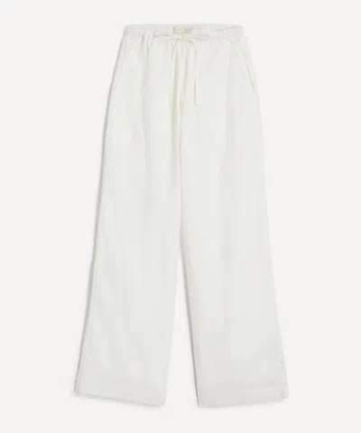 Faithfull Women's Rainey White Relaxed Drawstring Trousers In Red