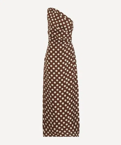 Faithfull Women's Simona Chocolate Dot Maxi Dress In Burgundy