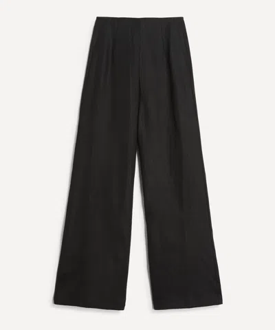 Faithfull Women's Syna Black Linen Wide-leg Trousers
