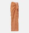 Faithfull Zinnia Printed Cotton Beach Cover-up In Brown