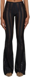 Fal-ash Black Lasercut Leggings In Black