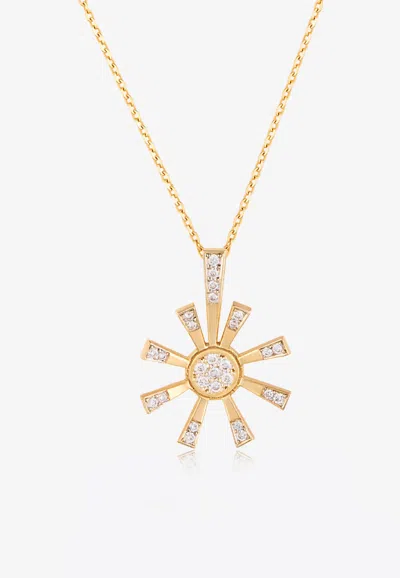 Falamank Diamond Blooms Collection 18-karat Yellow Gold Necklace With White Diamonds