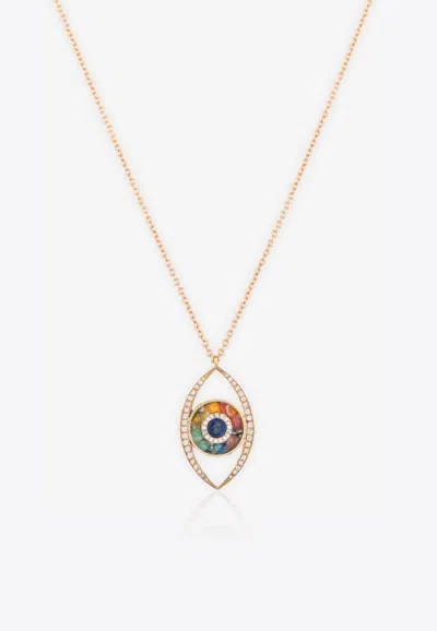 Falamank Mosaic Collection Necklace In 18-karat Yellow Gold And White Diamonds In Multi