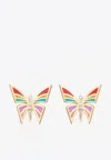 Falamank My Dream Is To Fly 18-karat Yellow Gold Stud Earrings With Diamonds In Multicolor