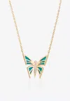 Falamank My Dream Is To Fly Diamond Butterfly Necklace In 18-karat Yellow