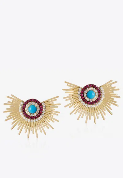 Falamank Soleil Collection Earrings In 18-karat Yellow