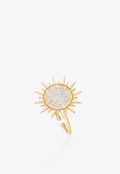 Falamank Soleil Collection Ring In 18-karat Yellow Gold With White Diamonds