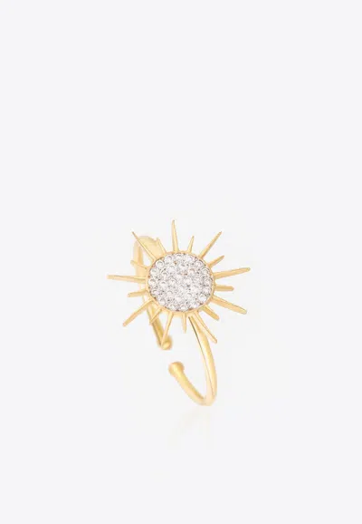 Falamank Soleil Collection Ring In 18-karat Yellow Gold With White Diamonds