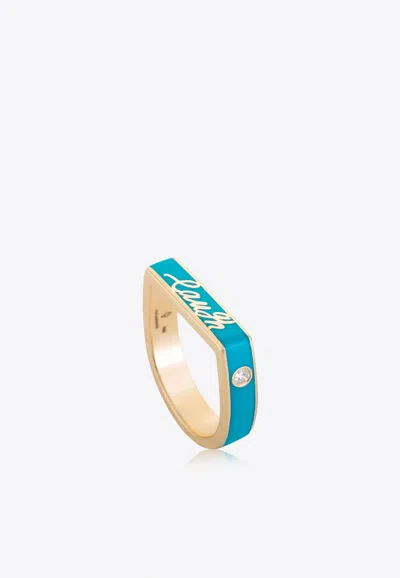 Falamank Sweet Collection 18-karat Yellow Gold Ring With Enamel And White Diamonds