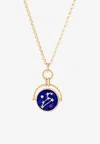 Falamank Written In The Stars Collection Double Sided Spin Pendant Necklace In 18-karat Yellow Gold With Whit In Gold