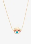 Falamank Written In The Stars Collection Evil Eye Medium Diamond Necklace In 18-karat Yellow Gold In Gold
