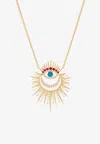 Falamank Written In The Stars Collection Maxi Luminous Evil Eye Diamond Necklace In 18-karat Yellow Gold In Gold