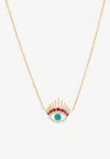 Falamank Written In The Stars Collection Evil Eye Medium Diamond Necklace In 18-karat Yellow Gold In Gold