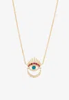 Falamank Written In The Stars Collection Serene Night - Moon Evil Eye Diamond Necklace In 18-karat Yellow Gol In Gold
