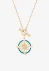 Falamank Written In The Stars Compass Collection Diamond Necklace In 18-karat Yellow Gold In Gold