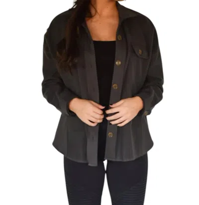 Falcon Park Ali Shacket In Charcoal In Pink