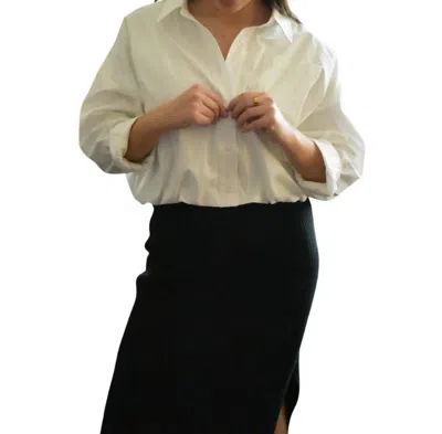 Falcon Park Anna Cropped Button Down In White