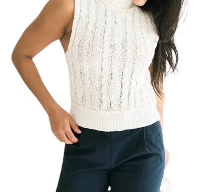 Falcon Park Autumn Knit Top In Ivory In White
