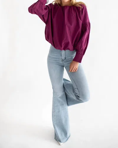 Falcon Park Ava Top In Merlot In Red