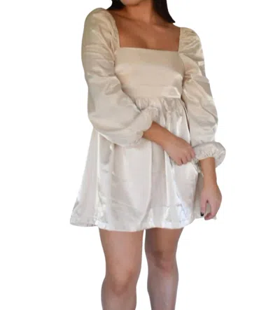 Falcon Park Blaire Babydoll Dress In Ivory In White