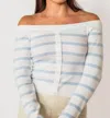 Falcon Park Drew Off The Shoulder Top In Blue In Blue