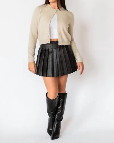 Falcon Park Jasmine Faux Leather Mini Skirt In Black