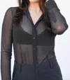 FALCON PARK JORDYN SHEER BODYSUIT IN BLACK