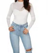 Falcon Park Julian Mesh Mixed Top In White In White