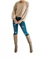 Falcon Park Lillian Sweater In Cafe Latte In Multi