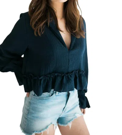Falcon Park Macy Top In Navy In Blue