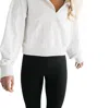 Falcon Park Mia Half Zip Sweatshirt In White In White