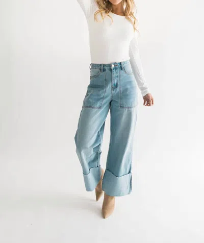 Falcon Park Novah Wide Leg Jeans In Blue