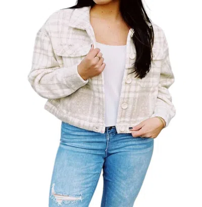 Falcon Park Selah Shacket In Ivory In Multi