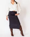 Falcon Park Siarah Knit Pencil Skirt In Black In Black