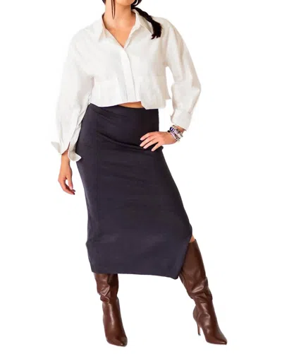 Falcon Park Siarah Knit Pencil Skirt In Black